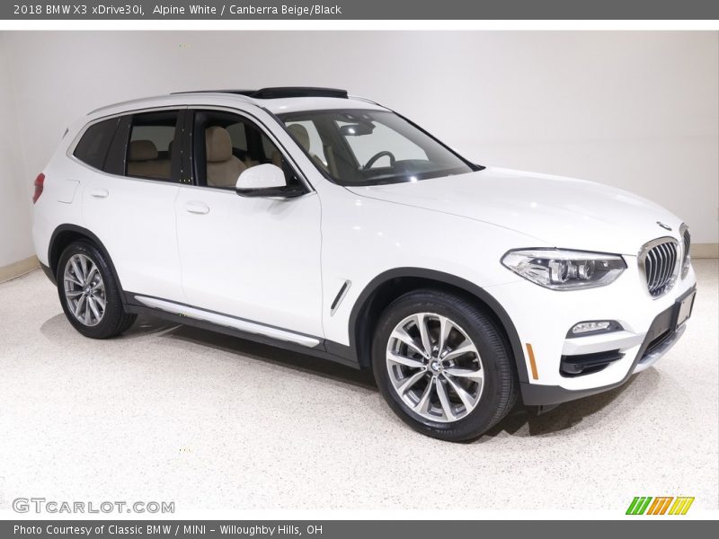 Alpine White / Canberra Beige/Black 2018 BMW X3 xDrive30i