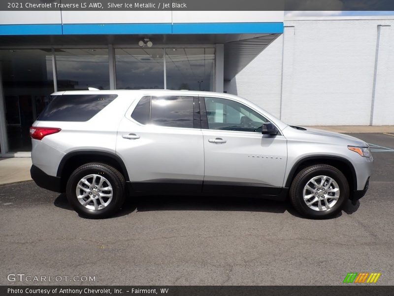 Silver Ice Metallic / Jet Black 2021 Chevrolet Traverse LS AWD