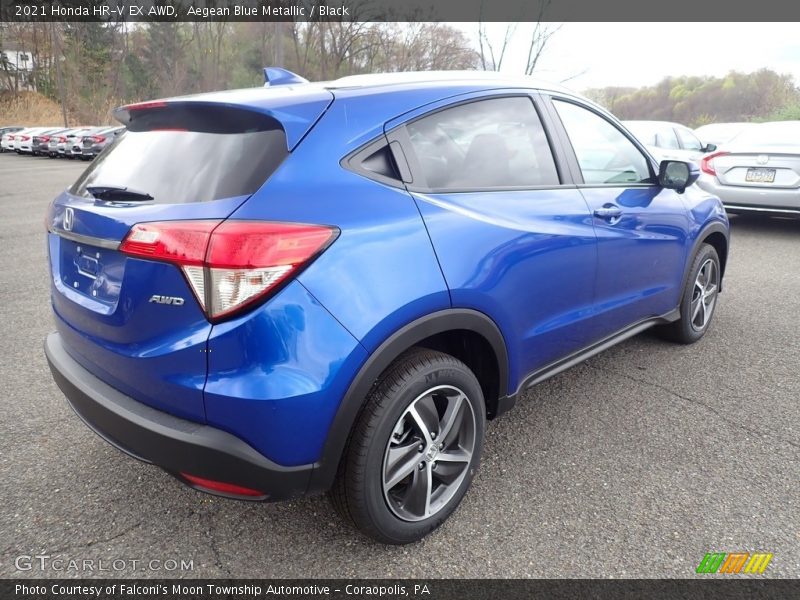 Aegean Blue Metallic / Black 2021 Honda HR-V EX AWD