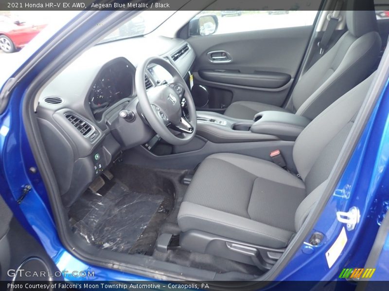 Aegean Blue Metallic / Black 2021 Honda HR-V EX AWD
