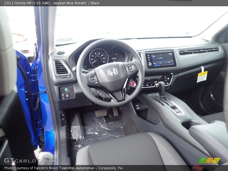 Aegean Blue Metallic / Black 2021 Honda HR-V EX AWD