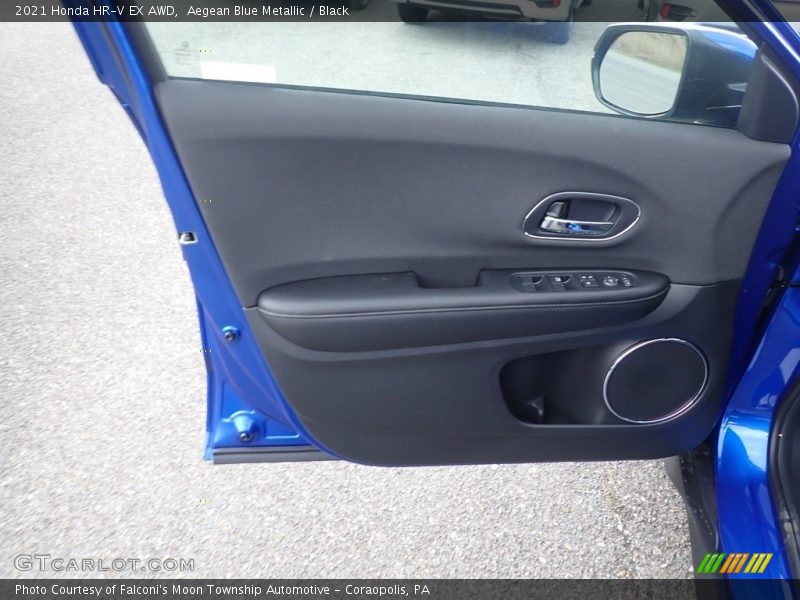 Aegean Blue Metallic / Black 2021 Honda HR-V EX AWD