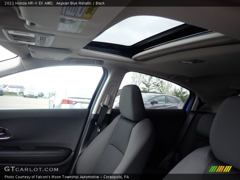 Aegean Blue Metallic / Black 2021 Honda HR-V EX AWD