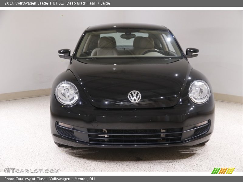 Deep Black Pearl / Beige 2016 Volkswagen Beetle 1.8T SE