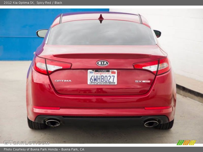 Spicy Red / Black 2012 Kia Optima SX