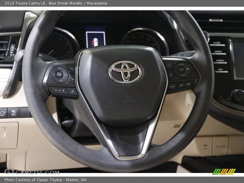 Blue Streak Metallic / Macadamia 2019 Toyota Camry LE