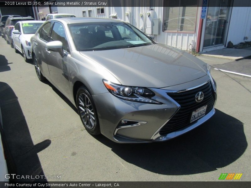 Silver Lining Metallic / Stratus Gray 2018 Lexus ES 350