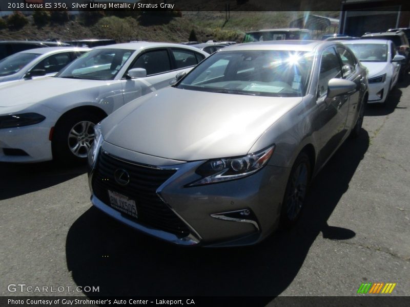 Silver Lining Metallic / Stratus Gray 2018 Lexus ES 350