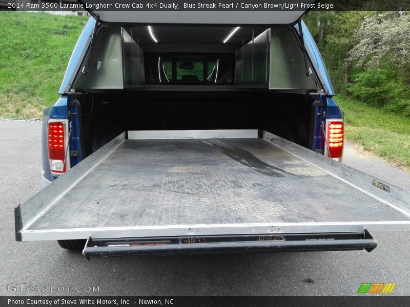 Blue Streak Pearl / Canyon Brown/Light Frost Beige 2014 Ram 3500 Laramie Longhorn Crew Cab 4x4 Dually