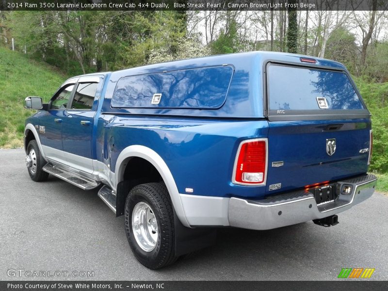 Blue Streak Pearl / Canyon Brown/Light Frost Beige 2014 Ram 3500 Laramie Longhorn Crew Cab 4x4 Dually