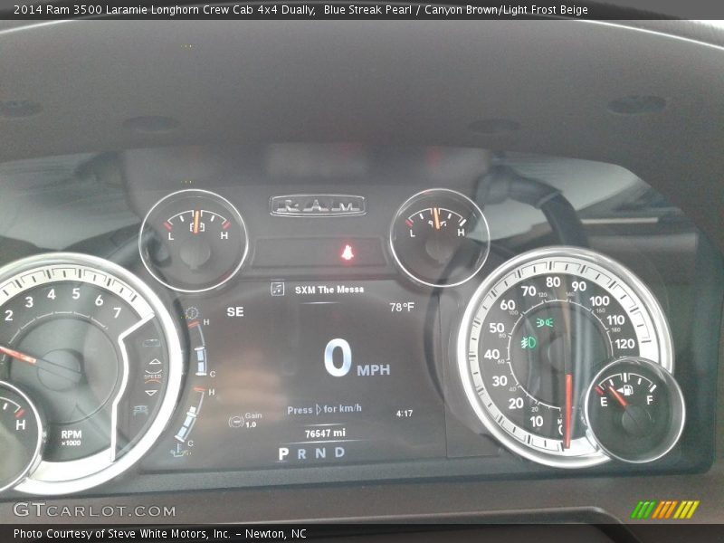 Blue Streak Pearl / Canyon Brown/Light Frost Beige 2014 Ram 3500 Laramie Longhorn Crew Cab 4x4 Dually