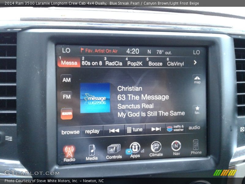 Blue Streak Pearl / Canyon Brown/Light Frost Beige 2014 Ram 3500 Laramie Longhorn Crew Cab 4x4 Dually