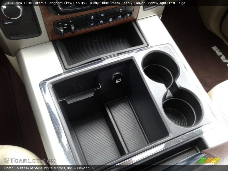 Blue Streak Pearl / Canyon Brown/Light Frost Beige 2014 Ram 3500 Laramie Longhorn Crew Cab 4x4 Dually