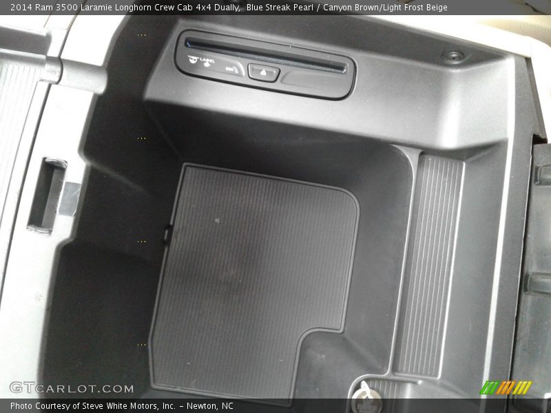 Blue Streak Pearl / Canyon Brown/Light Frost Beige 2014 Ram 3500 Laramie Longhorn Crew Cab 4x4 Dually