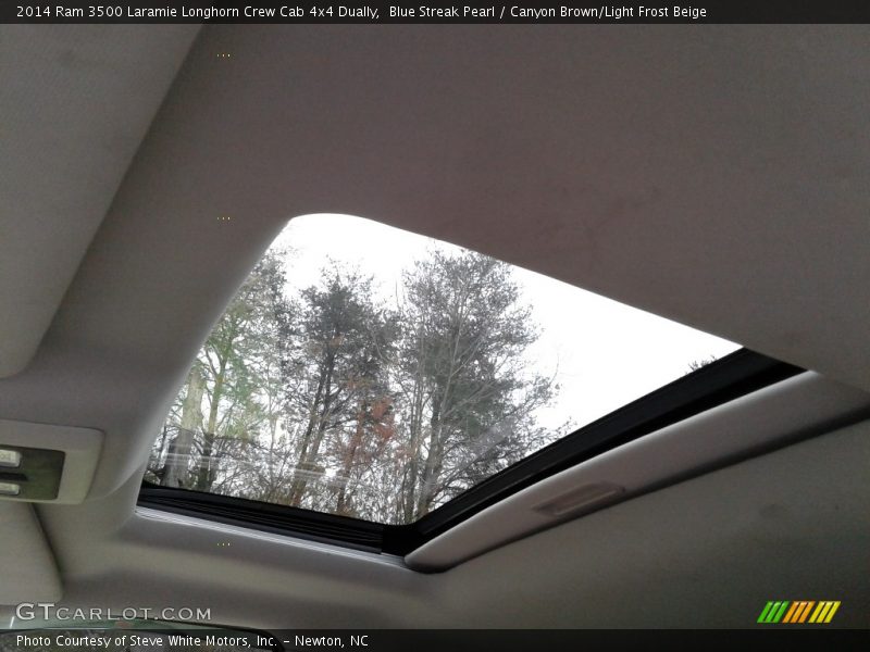 Blue Streak Pearl / Canyon Brown/Light Frost Beige 2014 Ram 3500 Laramie Longhorn Crew Cab 4x4 Dually
