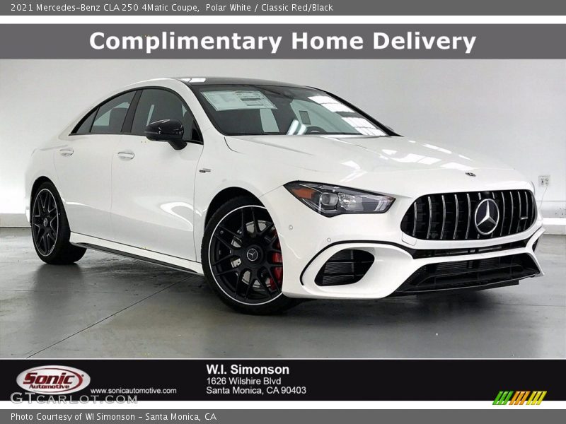 Polar White / Classic Red/Black 2021 Mercedes-Benz CLA 250 4Matic Coupe