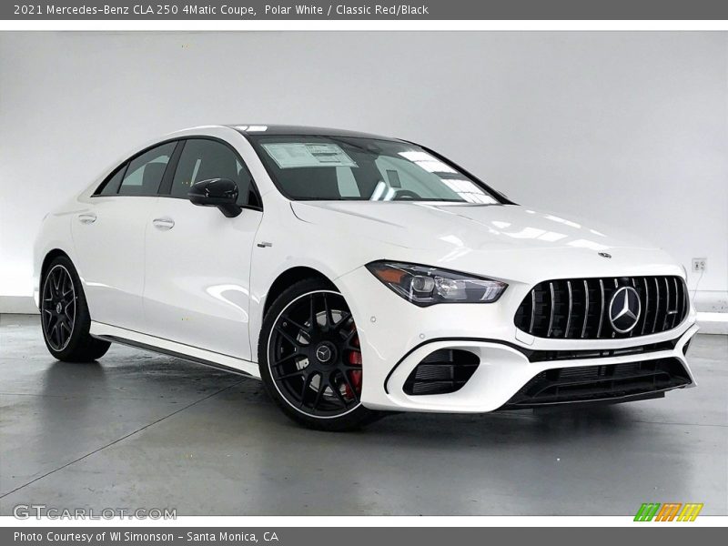 Polar White / Classic Red/Black 2021 Mercedes-Benz CLA 250 4Matic Coupe