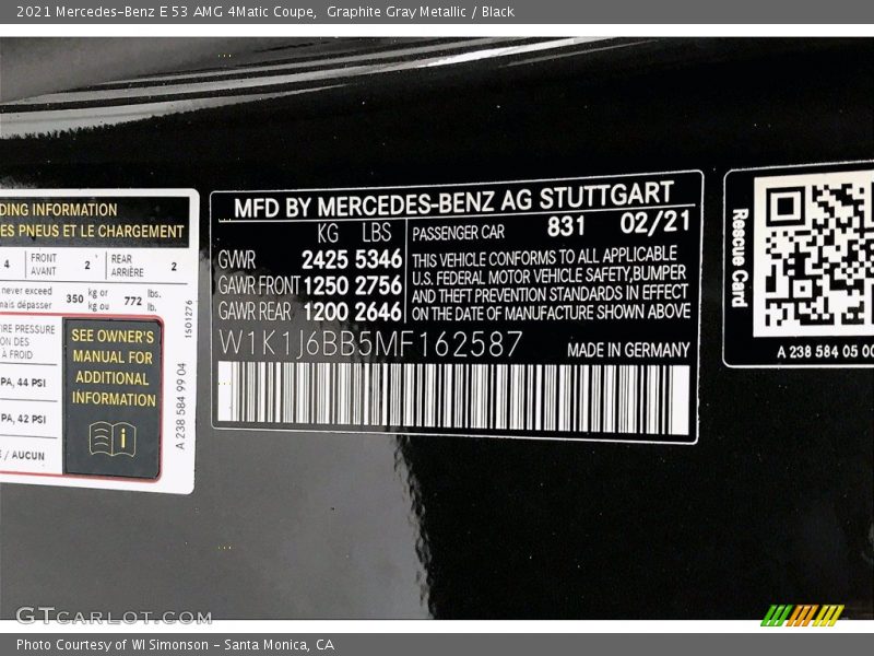 Graphite Gray Metallic / Black 2021 Mercedes-Benz E 53 AMG 4Matic Coupe