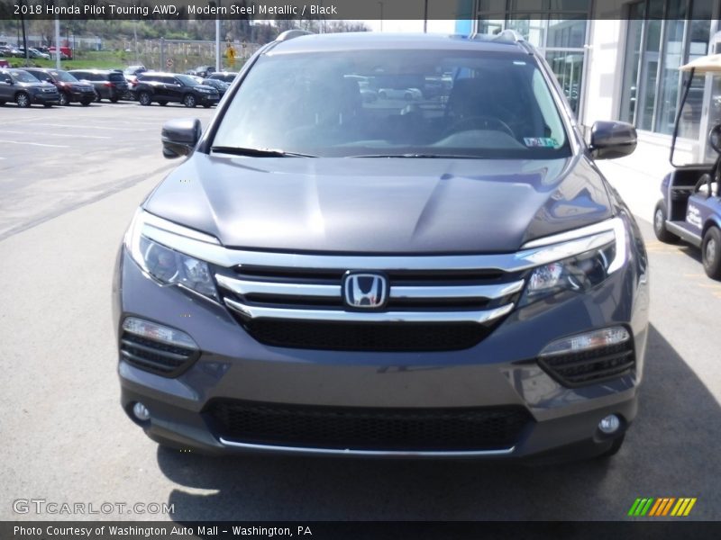 Modern Steel Metallic / Black 2018 Honda Pilot Touring AWD