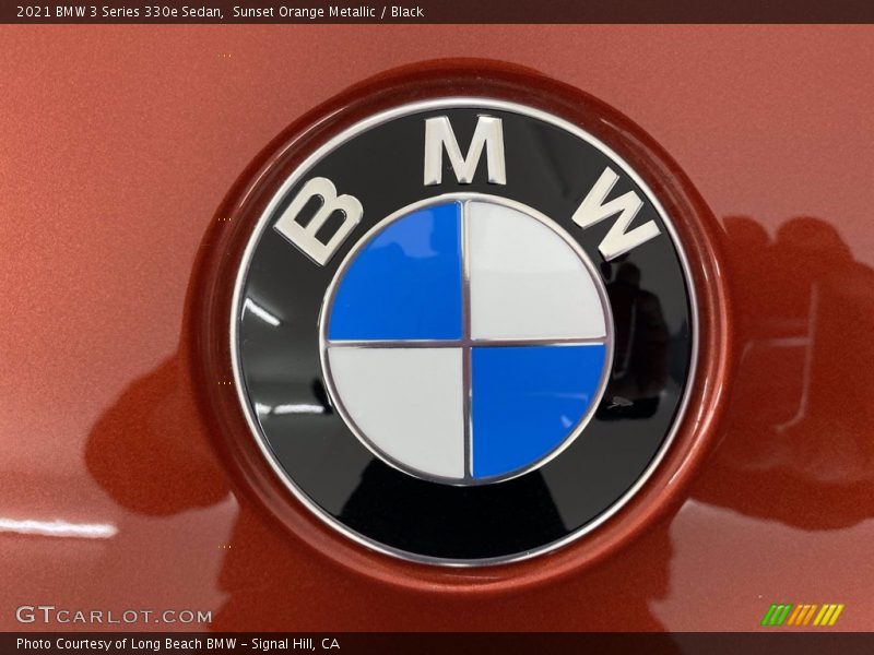 Sunset Orange Metallic / Black 2021 BMW 3 Series 330e Sedan