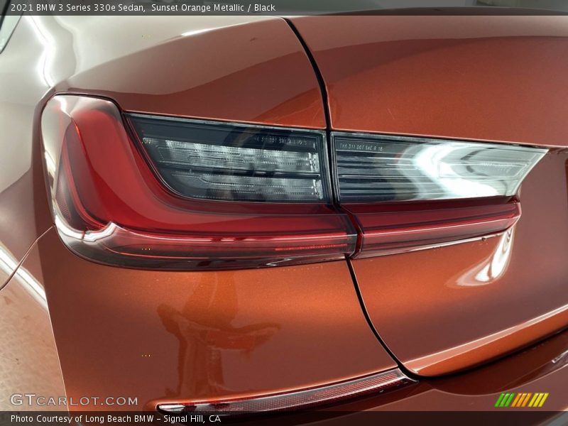 Sunset Orange Metallic / Black 2021 BMW 3 Series 330e Sedan