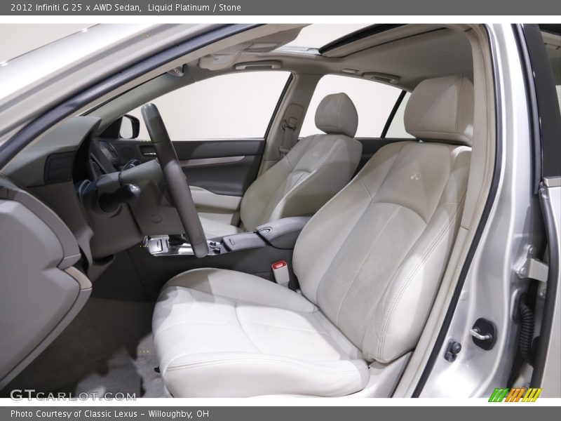 Front Seat of 2012 G 25 x AWD Sedan