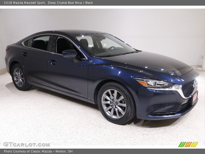 Deep Crystal Blue Mica / Black 2018 Mazda Mazda6 Sport