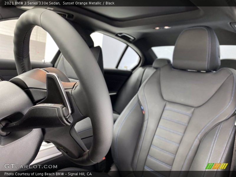 Sunset Orange Metallic / Black 2021 BMW 3 Series 330e Sedan