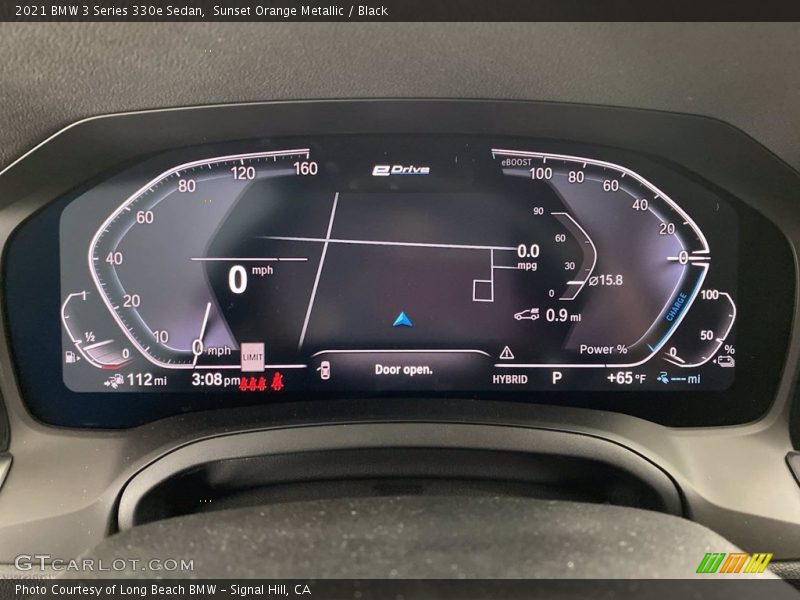 Sunset Orange Metallic / Black 2021 BMW 3 Series 330e Sedan