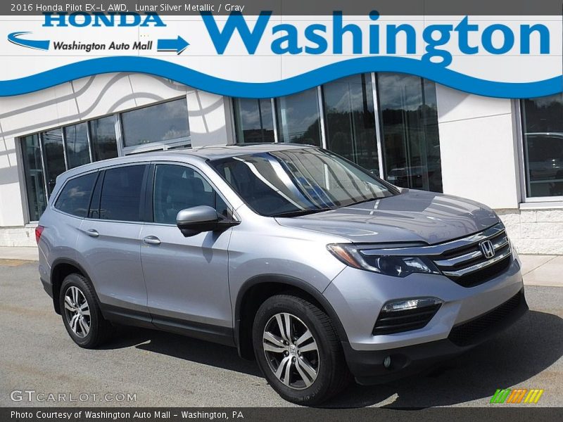 Lunar Silver Metallic / Gray 2016 Honda Pilot EX-L AWD