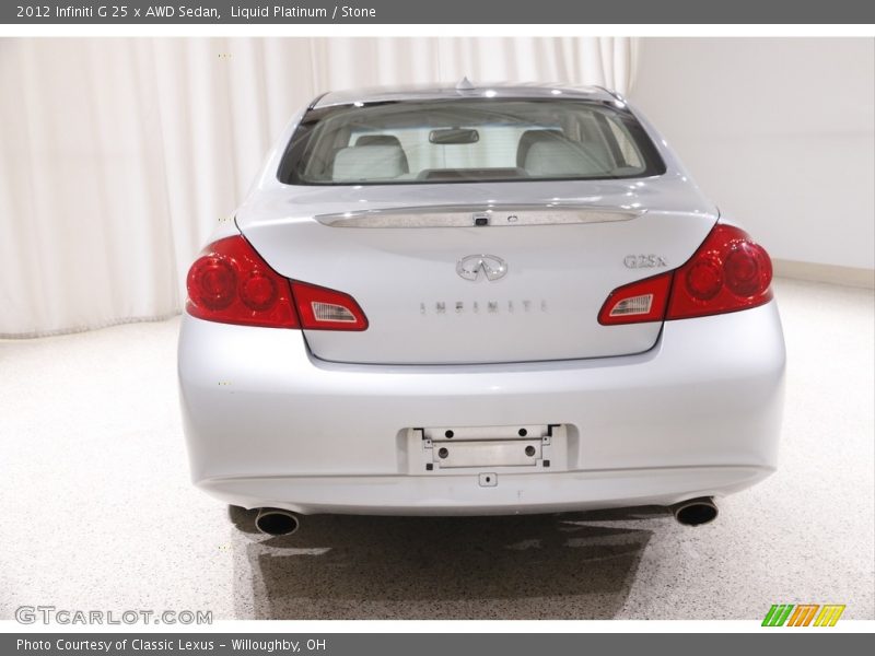 Liquid Platinum / Stone 2012 Infiniti G 25 x AWD Sedan