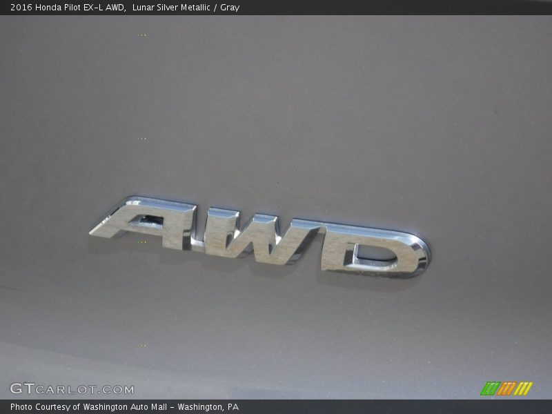 Lunar Silver Metallic / Gray 2016 Honda Pilot EX-L AWD