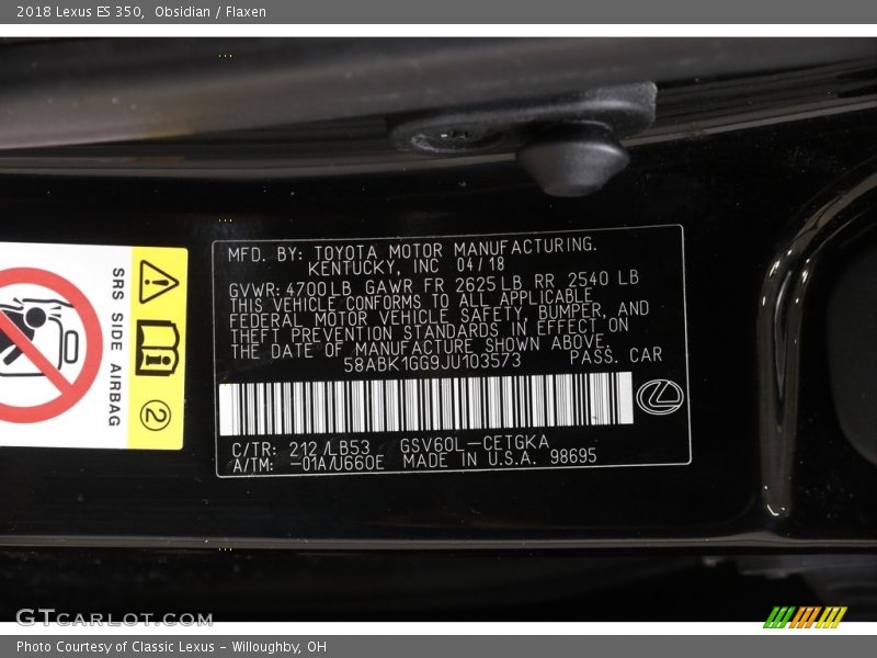 Obsidian / Flaxen 2018 Lexus ES 350