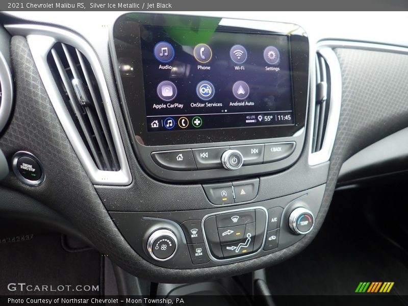 Silver Ice Metallic / Jet Black 2021 Chevrolet Malibu RS