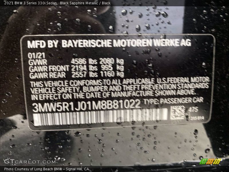 Black Sapphire Metallic / Black 2021 BMW 3 Series 330i Sedan