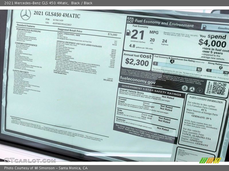 Black / Black 2021 Mercedes-Benz GLS 450 4Matic