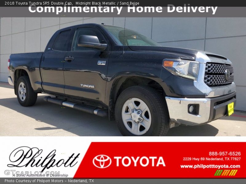 Midnight Black Metallic / Sand Beige 2018 Toyota Tundra SR5 Double Cab
