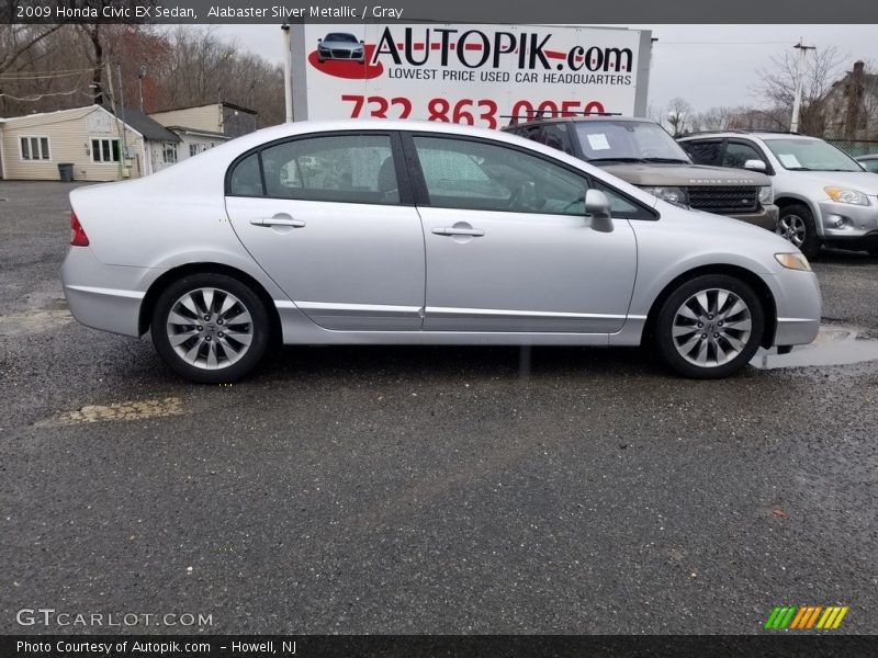 Alabaster Silver Metallic / Gray 2009 Honda Civic EX Sedan