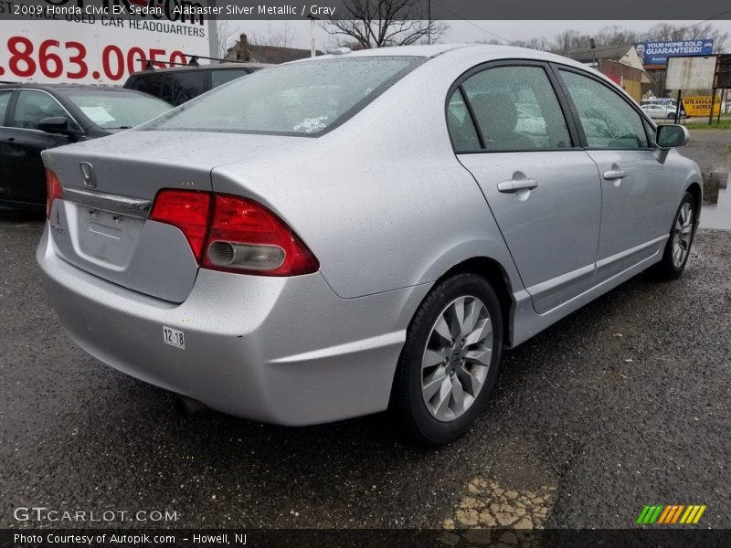 Alabaster Silver Metallic / Gray 2009 Honda Civic EX Sedan