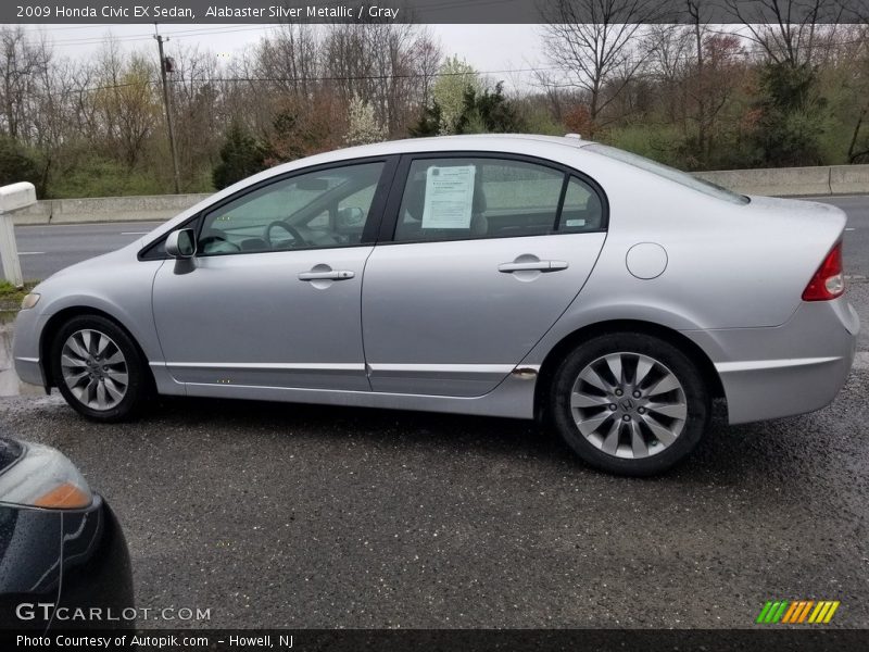Alabaster Silver Metallic / Gray 2009 Honda Civic EX Sedan