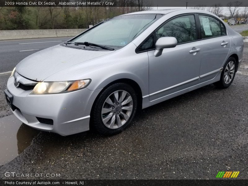 Alabaster Silver Metallic / Gray 2009 Honda Civic EX Sedan