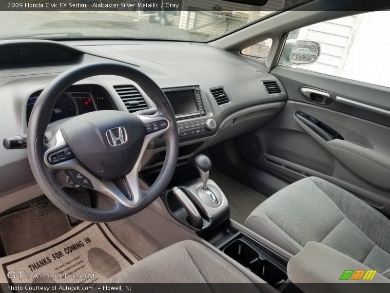 Alabaster Silver Metallic / Gray 2009 Honda Civic EX Sedan