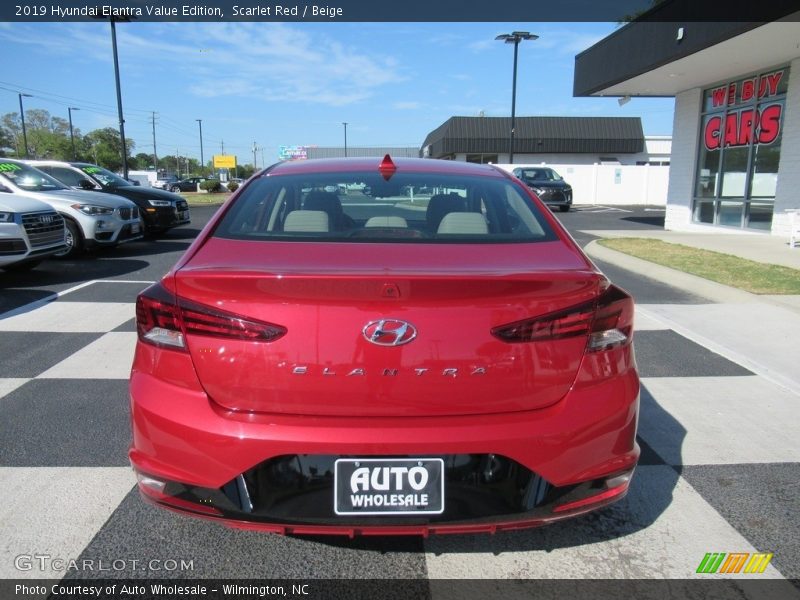 Scarlet Red / Beige 2019 Hyundai Elantra Value Edition