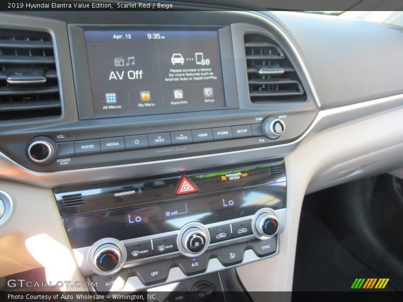 Scarlet Red / Beige 2019 Hyundai Elantra Value Edition