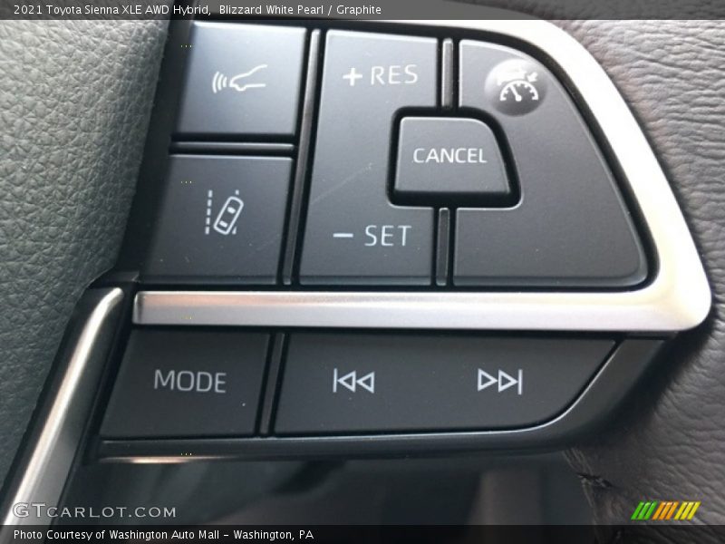 Blizzard White Pearl / Graphite 2021 Toyota Sienna XLE AWD Hybrid