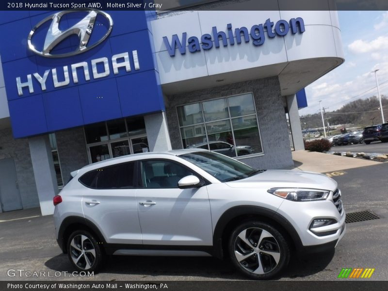 Molten Silver / Gray 2018 Hyundai Tucson Sport AWD