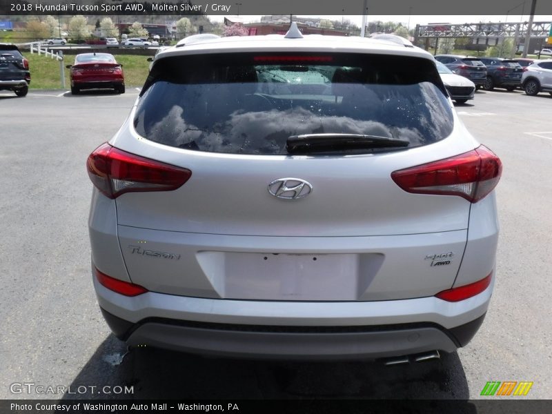 Molten Silver / Gray 2018 Hyundai Tucson Sport AWD