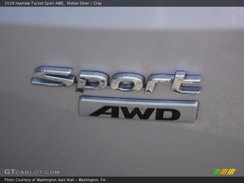 Molten Silver / Gray 2018 Hyundai Tucson Sport AWD