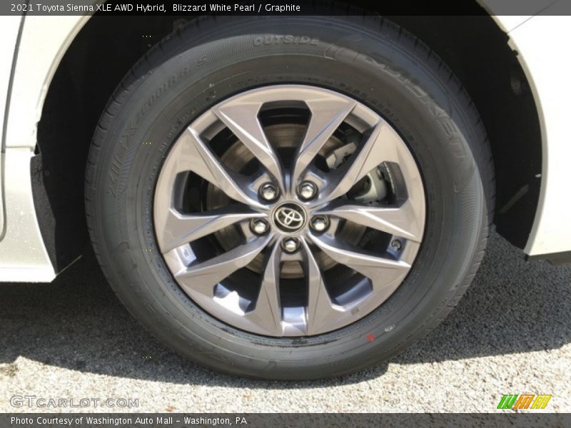 Blizzard White Pearl / Graphite 2021 Toyota Sienna XLE AWD Hybrid