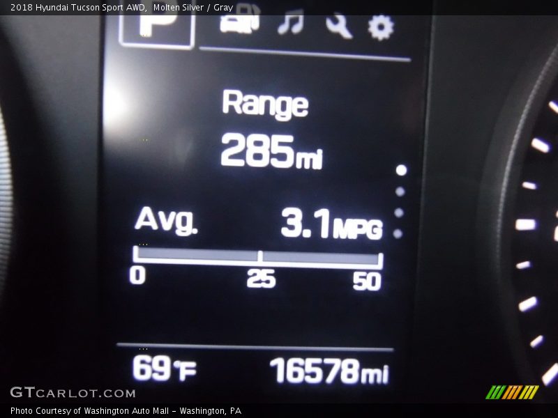 Molten Silver / Gray 2018 Hyundai Tucson Sport AWD